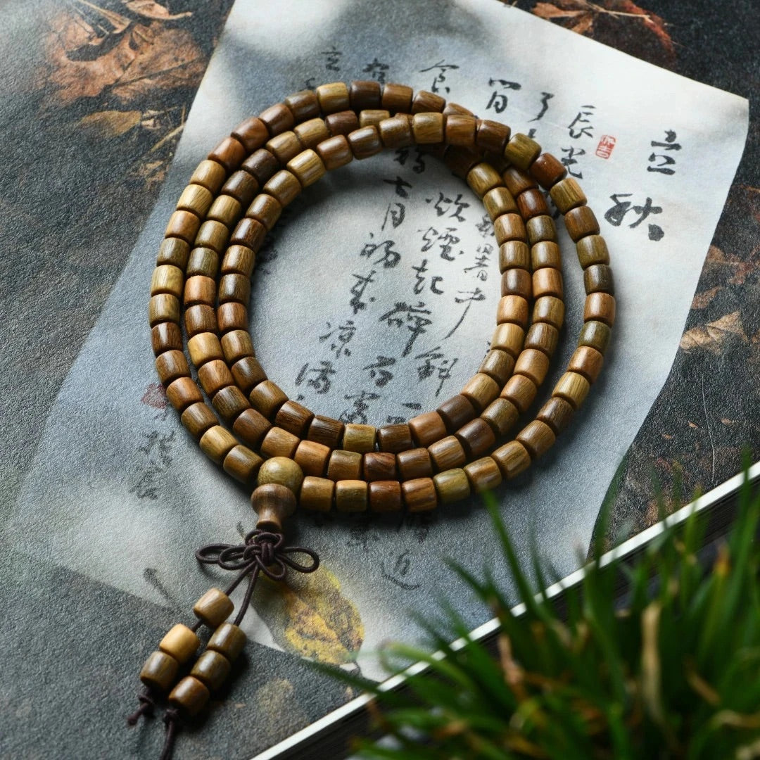 Zen-Inspired Handcrafted Green Sandalwood Bracelet