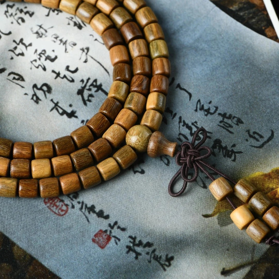 Zen-Inspired Handcrafted Green Sandalwood Bracelet