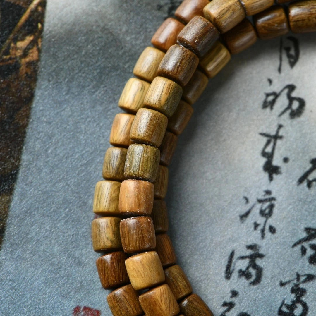 Zen-Inspired Handcrafted Green Sandalwood Bracelet