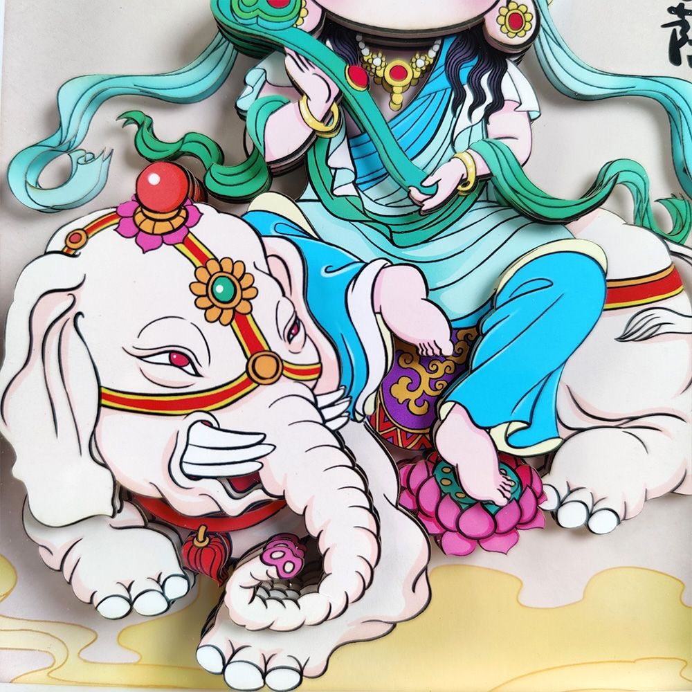 Samantabhadra Bodhisattva Three-Dimensional Furniture Ornament