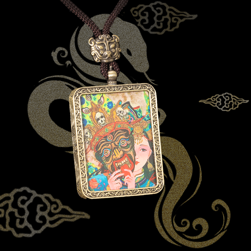 The Past and Present Thangka Pendant