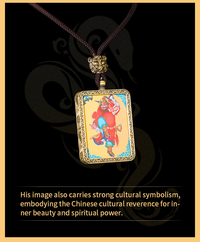 Zhong Kui Square Thangka Pendant