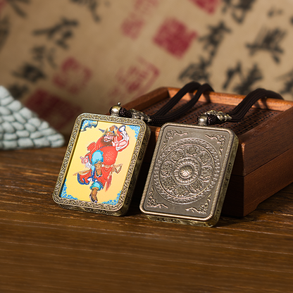 Zhong Kui Square Thangka Pendant