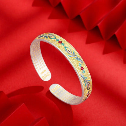 Golden Phoenix Scales Sterling Silver Bracelet
