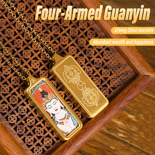 Four-Armed Avalokiteśvara Thangka Pendant